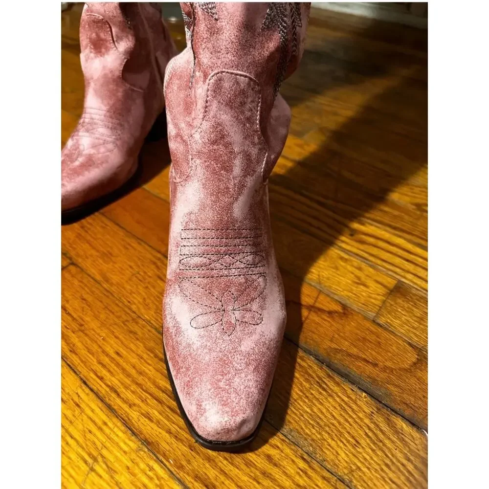 Coastal cowgirl pink knee boots